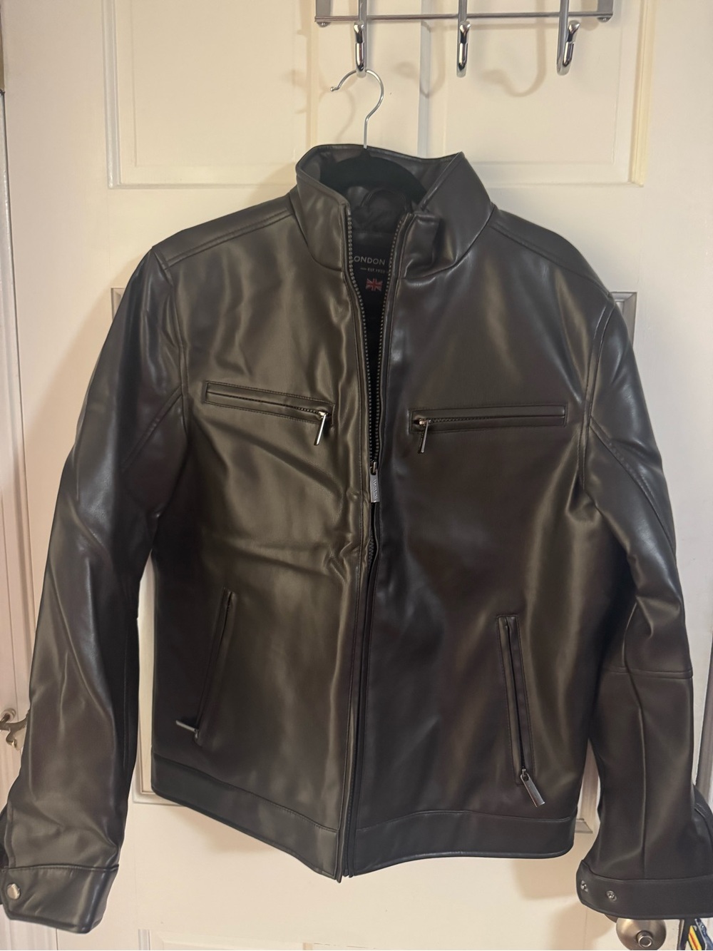 Men's London Fog Leather Jacket Size Small - Espresso LF82064 NWT